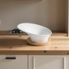 The white ceramic bowl is simple and fashionable. The bone China tableware is durable and shatterproof Specification image